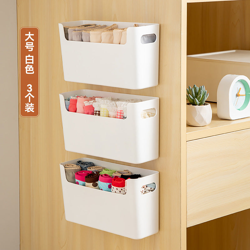 Bathroom wall-mounted underwear storage box Plastic finishing underwear storage box Wall-mounted non-punching socks storage box