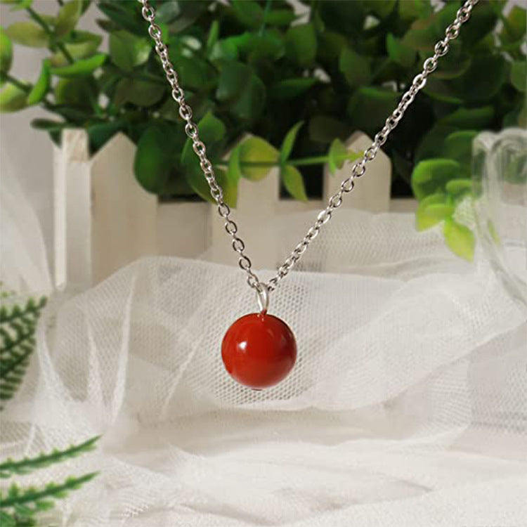 New arrival: agate crystal pendant necklace - minimalist red agate with rose gold accents for women