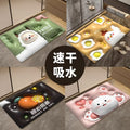 Expanding floral 3d diatomite mud absorbent mat - quick-drying bathroom floor mat, non-slip toilet rug, home carpet pad