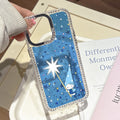 Suitable for iphone16 cat magician mobile phone case apple 17pro blue starry sky diamond anti-fall protective case