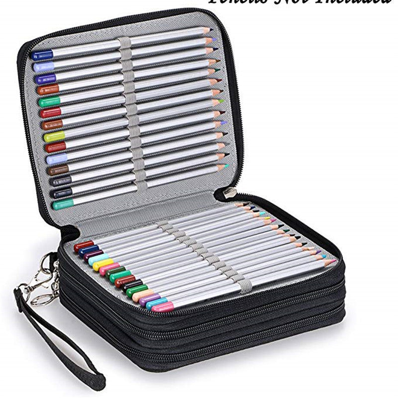 Cross-border pencil bag 72 colors 78 holes Art painting pencil bag Student stationery box Pencil storage bag Stationery pencil bag