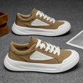 Men's breathable canvas shoes 2025 winter new low-top athletic casual shoes men's soft sole versatile thick sole sneakers