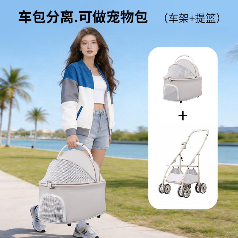 hot-selling pet stroller for cats and dogs, small dogs, cats, teddy stroller, lightweight and foldable for outings
