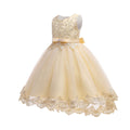 European and american style children's formal dress - tulle train princess gown - girls' piano recital dress - mid-to-large size children's dress
