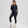 Cloud-soft slim-fit brushed nylon pocket pant set - quick-dry, breathable yoga, running, and fitness activewear three-piece set