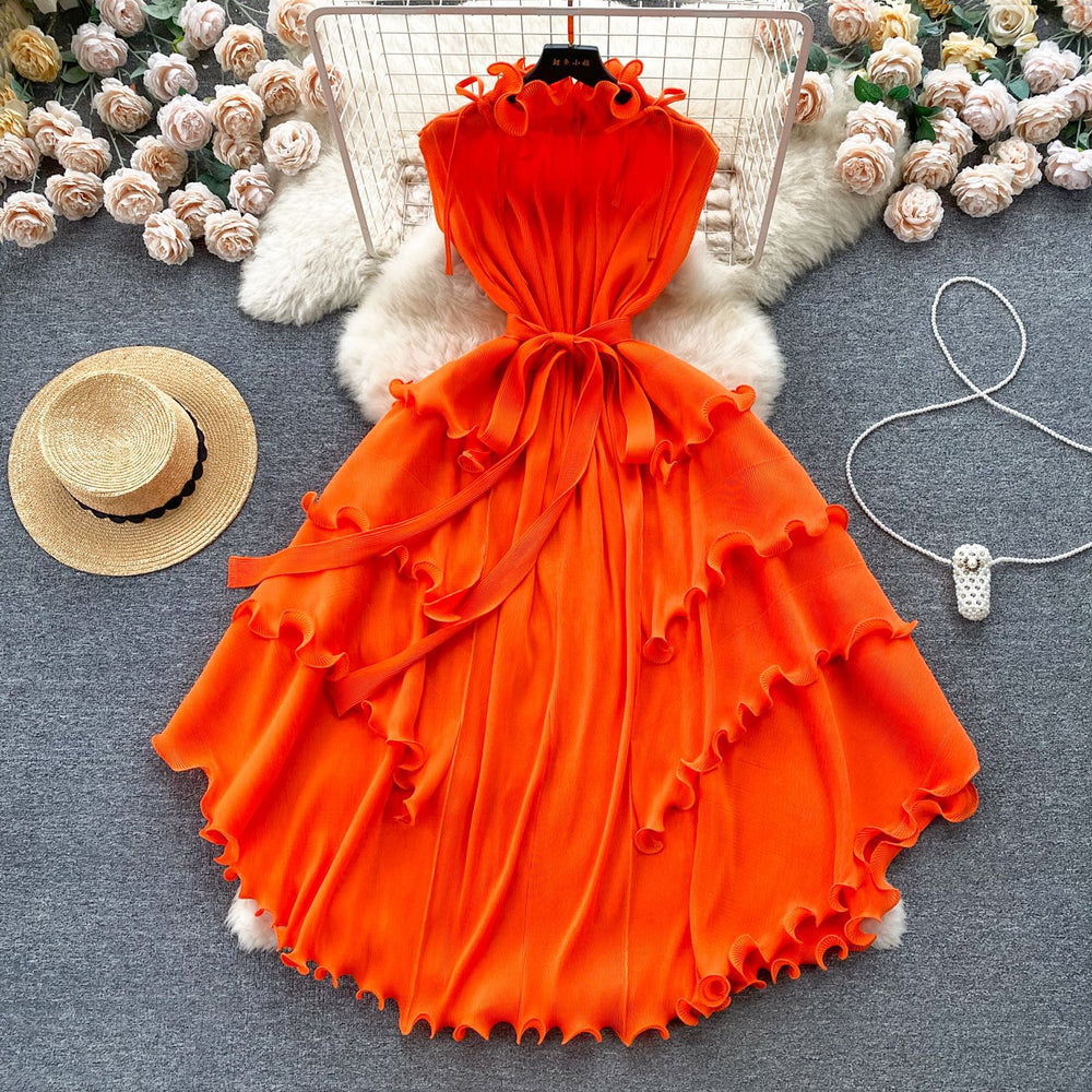 export elegance miyake pleated dress skirt pleated long heavy industry pleated classy exquisite dress for women