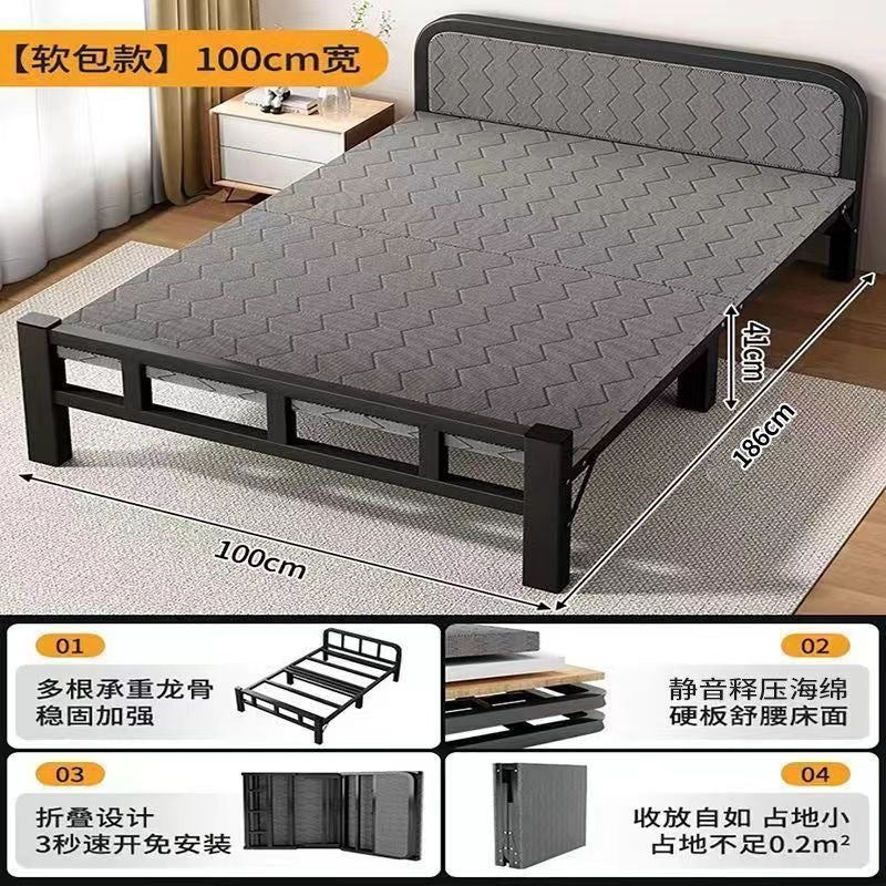 Lunch break foldable bed single simple portable companion bed office lunch break rental house economical portable foldable bed