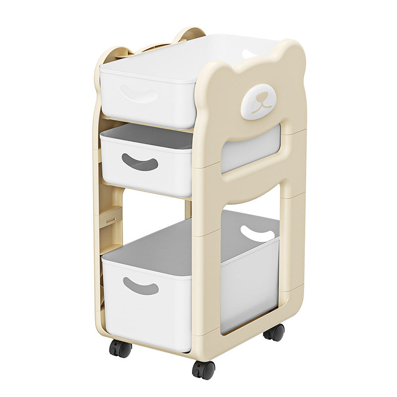 Mobile under-desk bookshelf organizer - portable trolley for students, home, dorm, and desktop storage