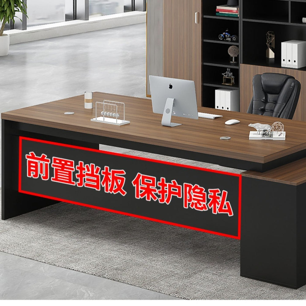 Minimalist modern office furniture desk and chair set - executive manager's desk, ceo desk, boss desk