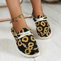 Plus size women's summer canvas casual shoes - round toe, leopard print, slip-on style - trending