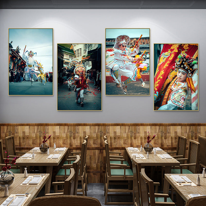 Chaoshan English song and dance decorative painting restaurant hotel box ethnic characteristics traditional culture hanging painting hot pot shop mural