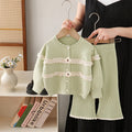 Girls' knit sweater set - new autumn/winter  collection: lace floral top & pants set for little girls