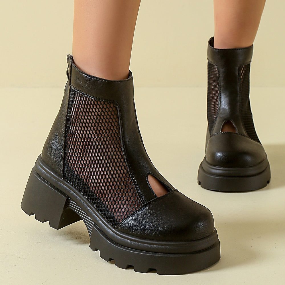 martin boots for women summer thin women's mesh breathable cut out short boots with thick bottom petites mesh cool boots