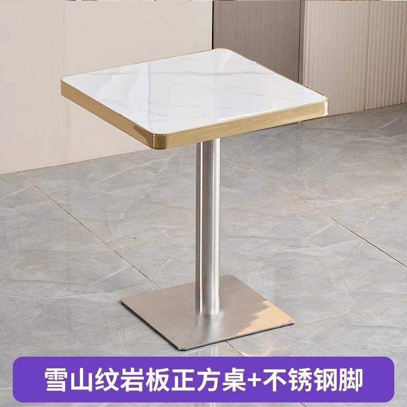 Commercial slate dining table theme restaurant barbecue shop snack shop restaurant ramen solid wood stool slate dining table casual style