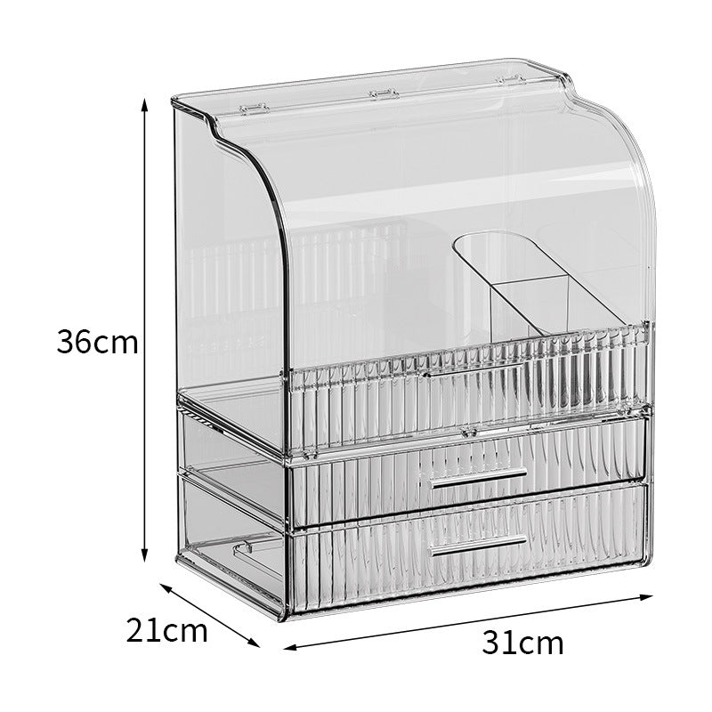Desktop Cosmetics Storage Box Drawer Type Light Luxury Large Capacity Dresser Skin Care Products Mask Shelf Anti-dust