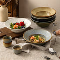 Retro style ceramic kiln straw hat plate restaurant hotel for home threaded pasta plate japanese style fruit salad dessert plate