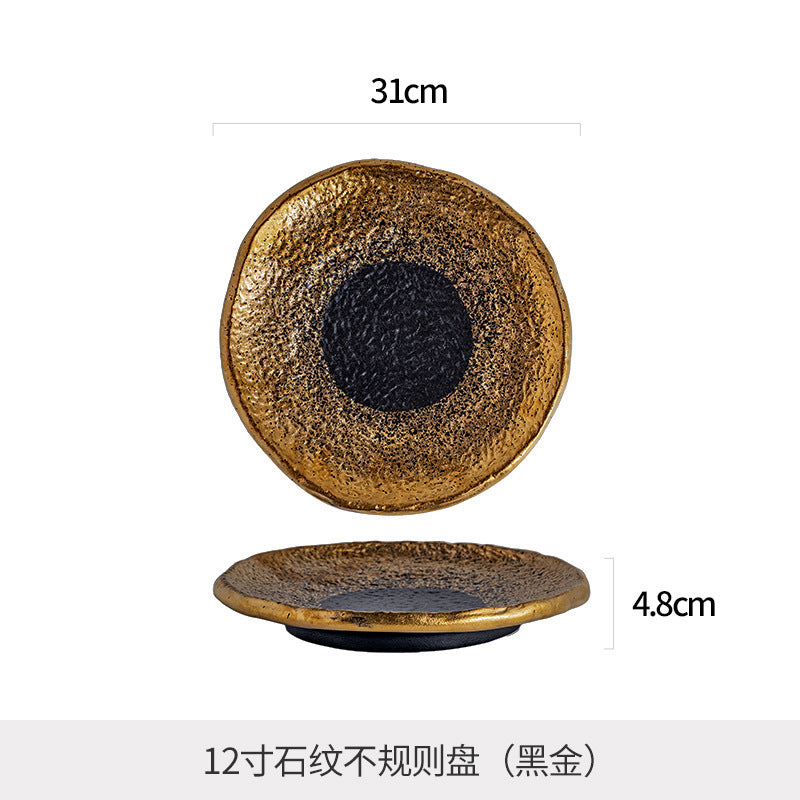 Minimalist chic: high-end, light luxury steak plate for home dining - unique ceramic serving dish for desserts and pastries