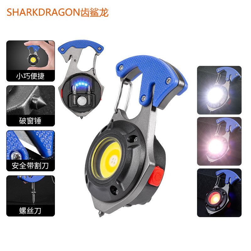 Cross-border new keychain light Type-C charging portable multi-function emergency small flashlight COB work light