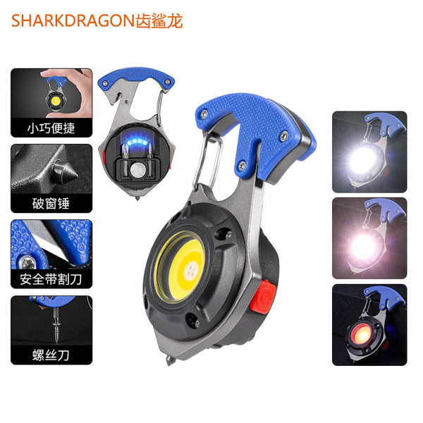 Cross-border new keychain light Type-C charging portable multi-function emergency small flashlight COB work light