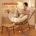 Rocking chair recliner - adult size, sleepable, single seater, rattan woven, balcony lounger, bedroom leisure, home use lazy sofa