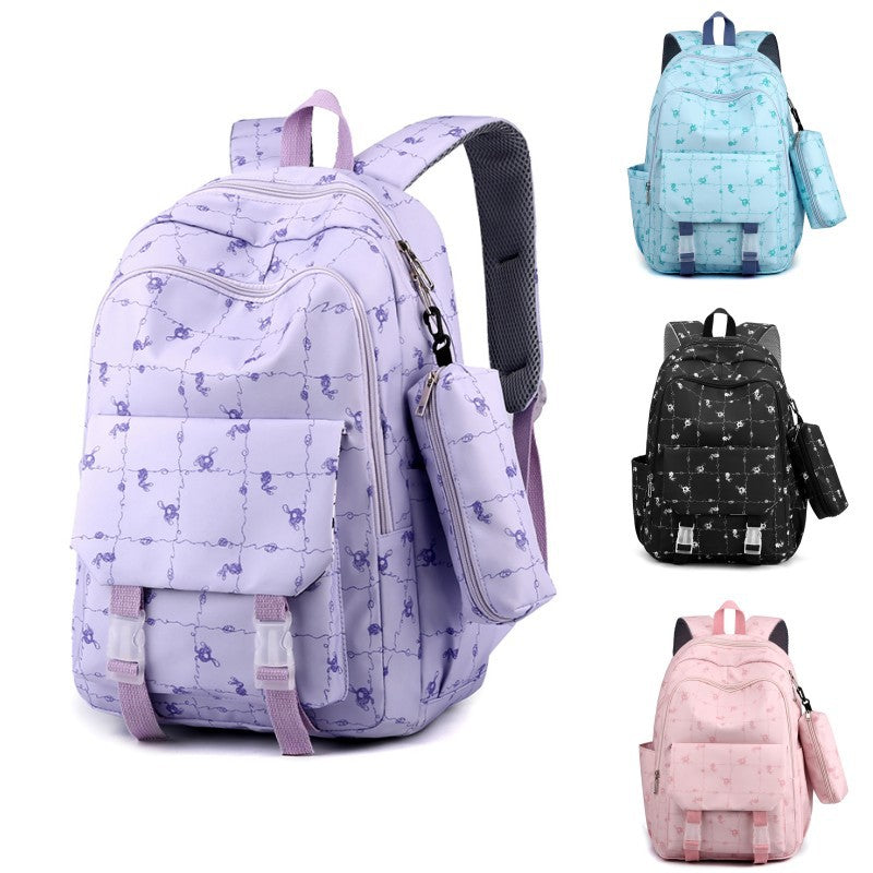 New large-capacity backpack ins trendy and simple junior high school college student schoolbag lightweight loli girl backpack