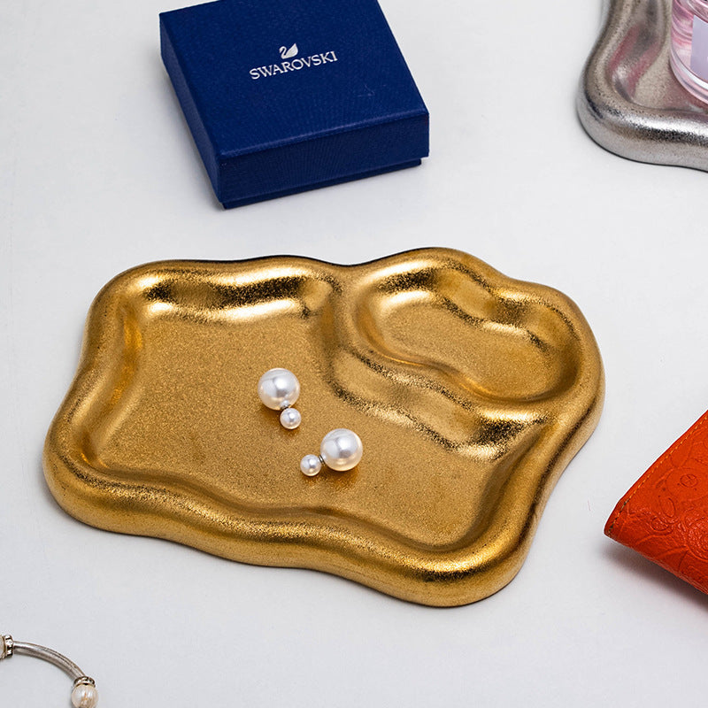 Insaccessible luxury ceramic storage jewelry tray stylish high-value desktop ornaments entrance ring key storage tray