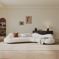 Italian normcore small apartment sea salt sofa living room house wabi-sabi style curved special-shaped corner combination fabric sofa