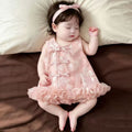 Summer hanfu cheongsam dress - vintage chic baby princess gown - first birthday outfit - chinese style baby girl dress - a-line skirt