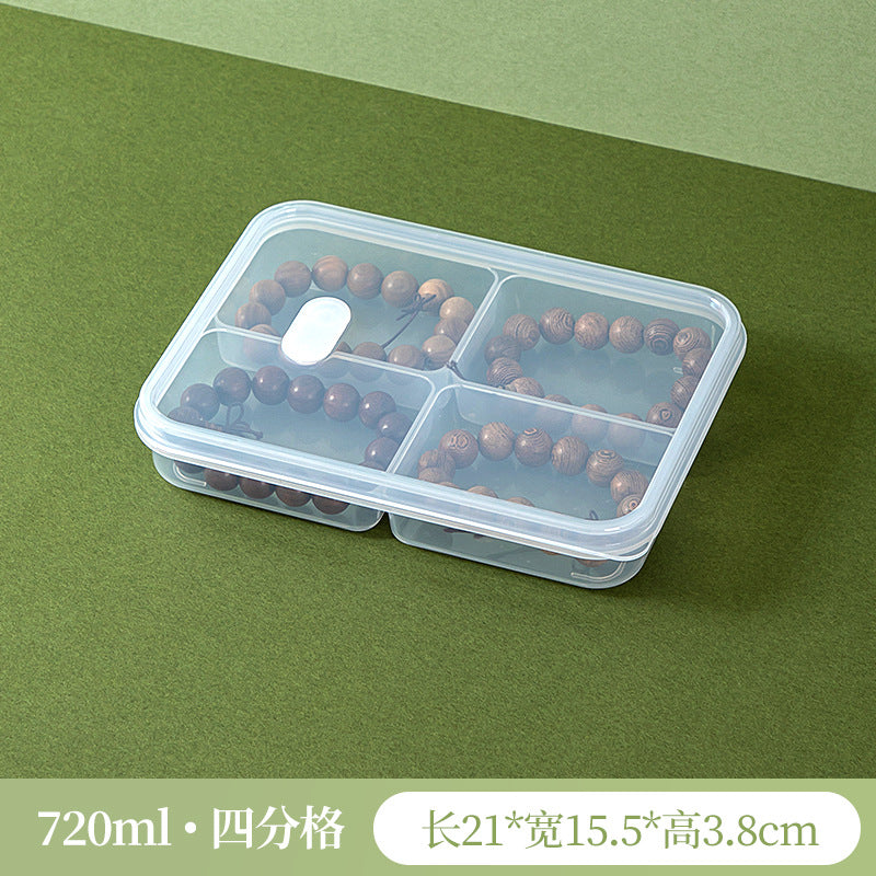 Desktop grid transparent jewelry storage box plastic with lid multi-grid classification Wenwan bracelet beaded storage box