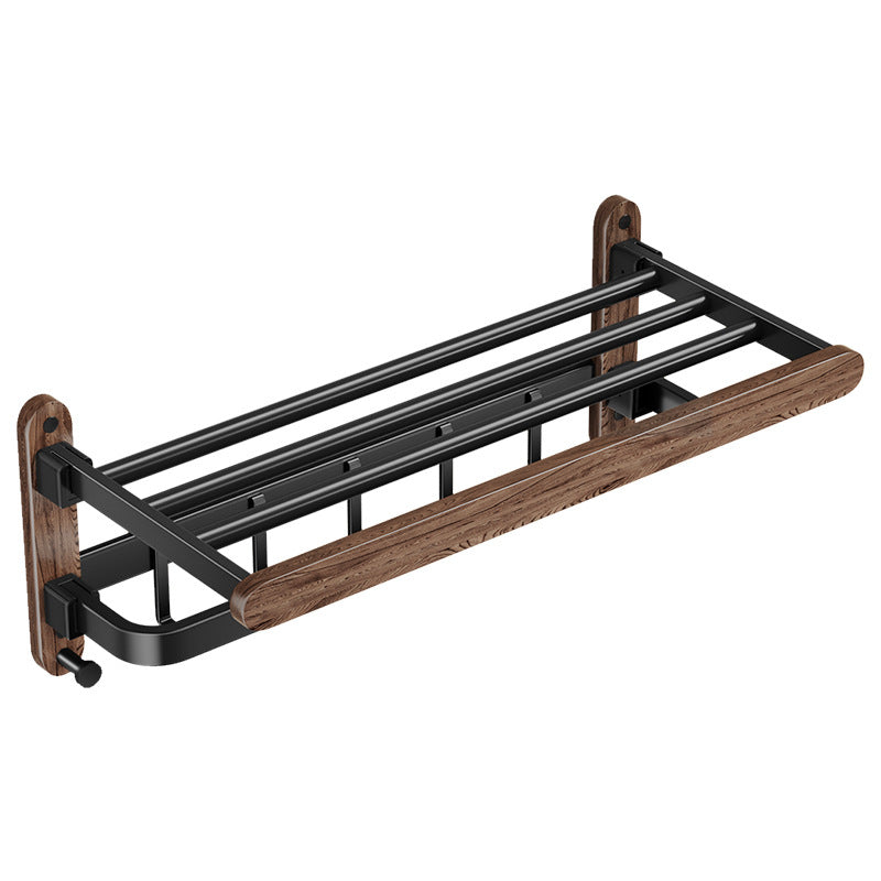 [Sample customization] Bathroom walnut bath towel rack, no punching, wall hanging, bathroom storage rack