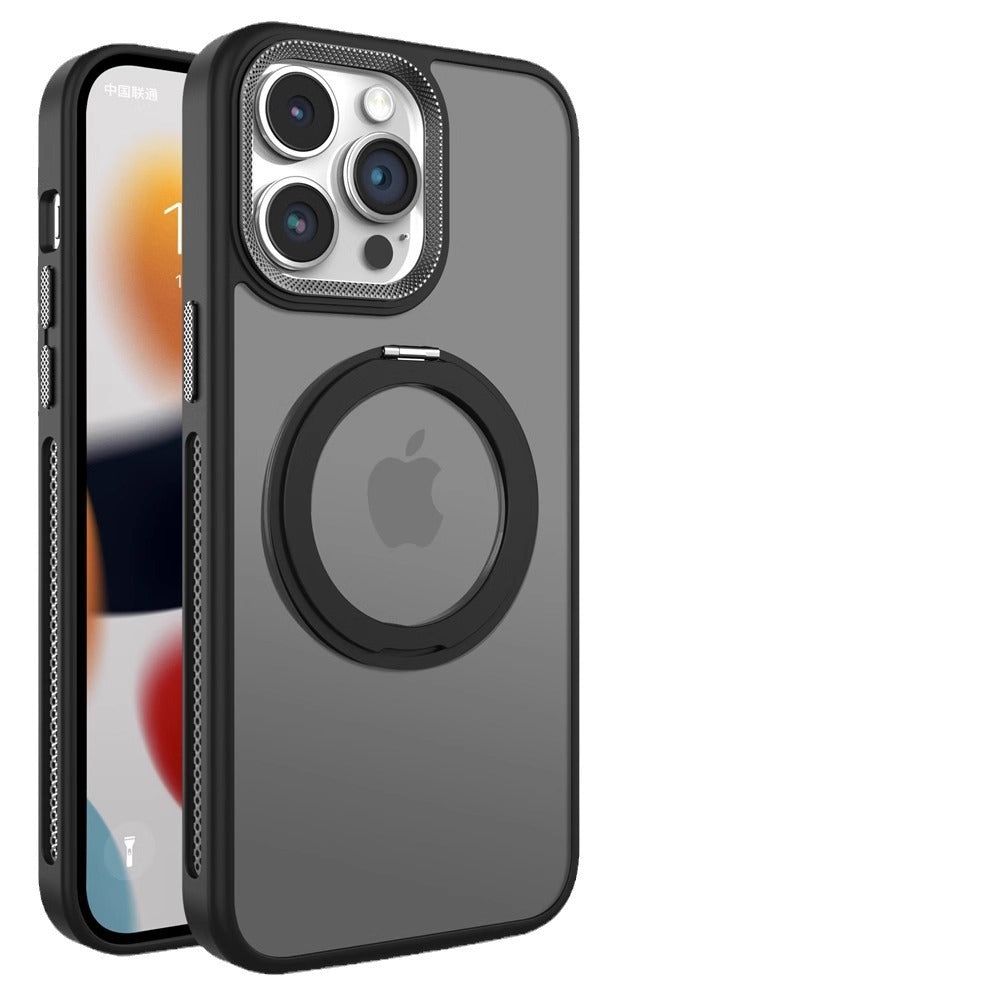 Rotating magnetic stand compatible apple 16 pro max phone case, iphone 14 matte cooling, 15 drop-proof full coverage