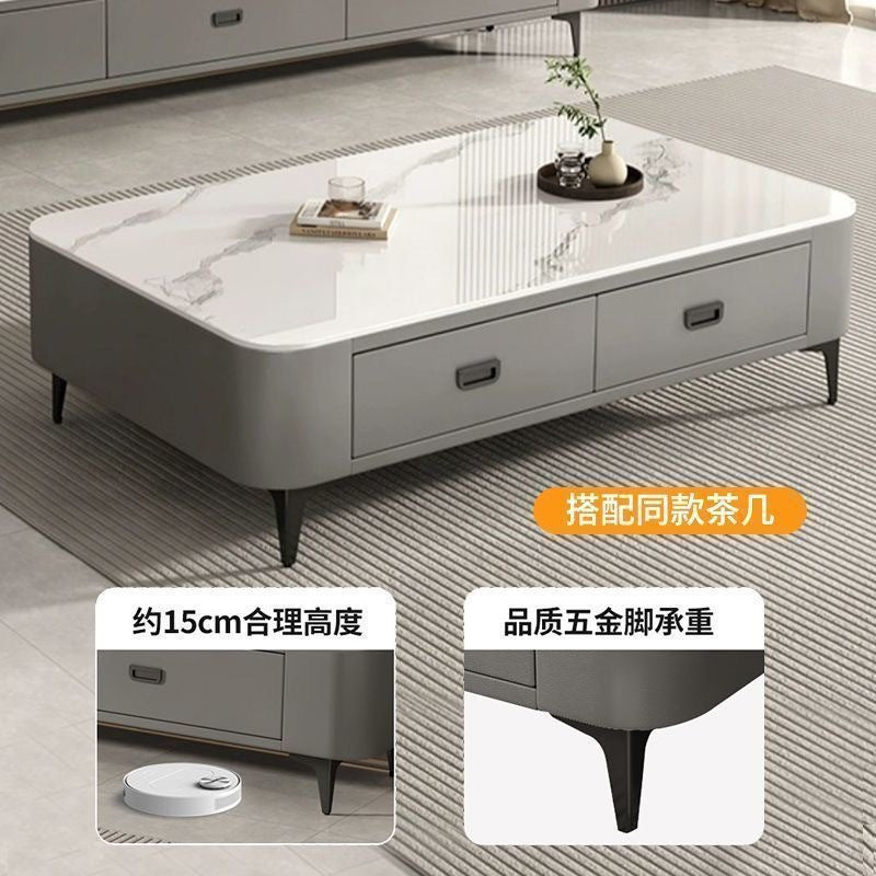 Luxury coffee table for living room,  new modern high-end small apartment style, minimalist square coffee table
