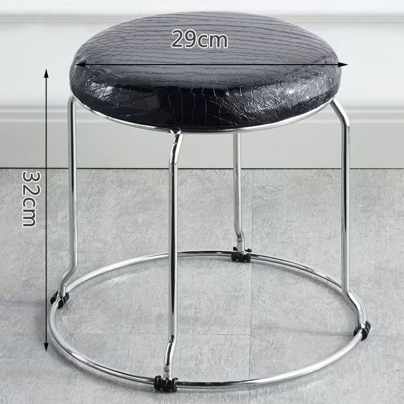 Soft stool, durable shoe changing stool, casual stool, for home bench, solid wood surface low stool, round stool, thickened steel stool