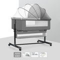Multifunctional foldable crib, portable newborn bassinet, convertible baby bed, splice-together large bed