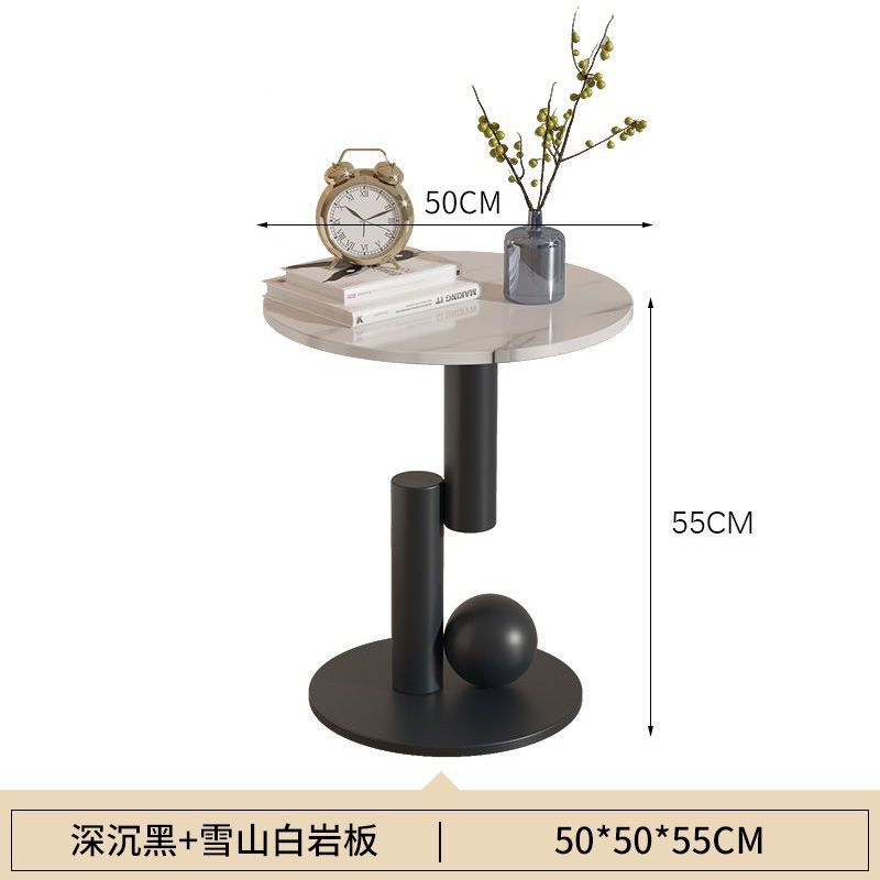 Creative accessible luxury round slate coffee table table balcony office sofa living room small apartment small table side table bedside