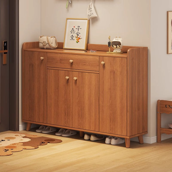 Solid wood core shoe cabinet household entrance 2025 new Chinese-style wall storage cabinet large-capacity indoor shoe rack