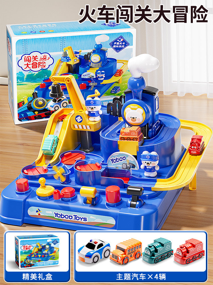 Kids' rocket space adventure challenge: boy's track car toy, mini car building parking garage puzzle - wholesale