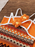 spring new arrivals: girls' european & american bohemian style sister set - halter dress two-piece
