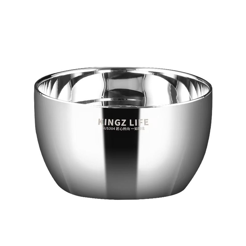 Thickened stainless steel double-layer soup bowl - heat-resistant & insulated stainless steel tableware - kitchen utensils in stock
