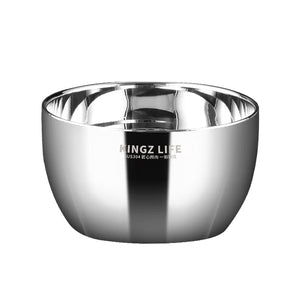 Thickened stainless steel double-layer soup bowl - heat-resistant & insulated stainless steel tableware - kitchen utensils in stock