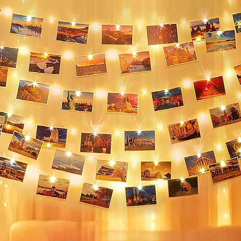 Cross-border led clip light string photo wall room decoration lights creative marriage proposal USB battery box copper wire light