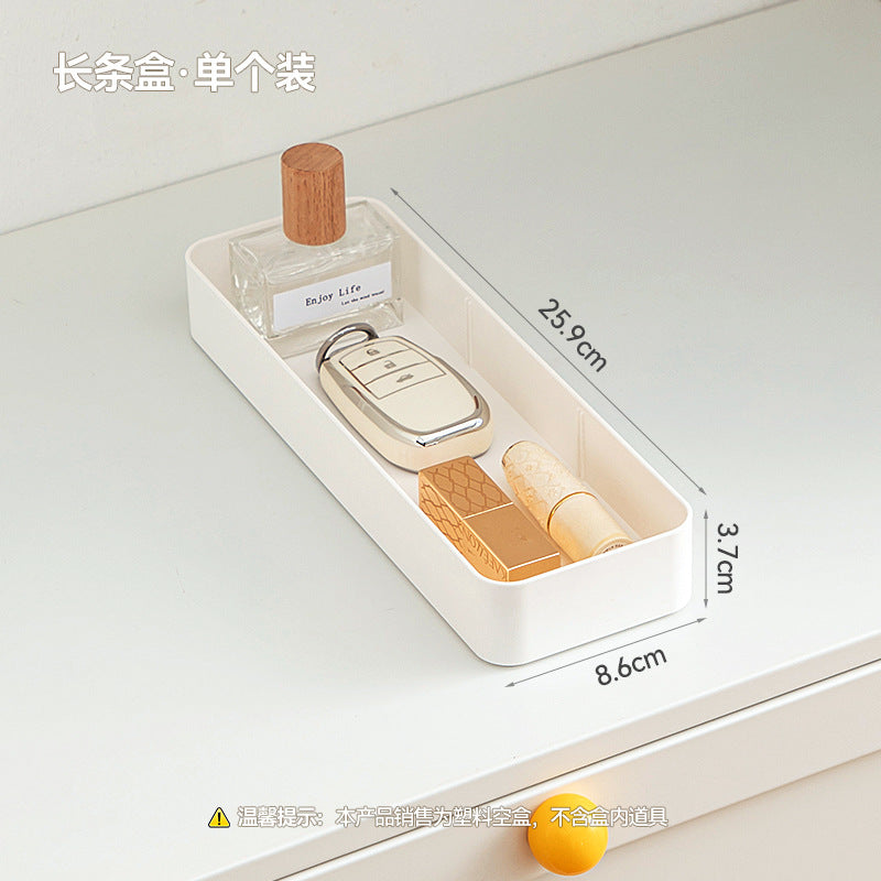Separate sundries storage box Rectangle plastic porch storage box Grid porch storage desktop strip storage box
