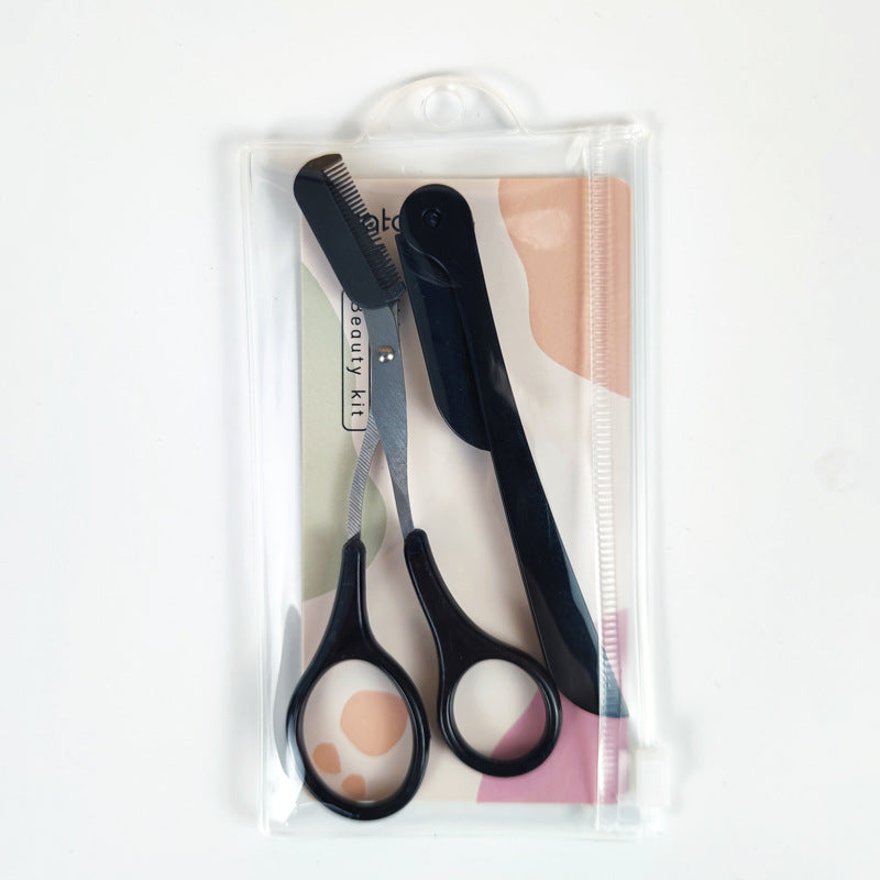 Ready-to-ship wholesale eyebrow trimming scissors for beginners, beauty and makeup tools, eyebrow shears, small scissors, new style eyebrow trimming scissors with comb