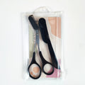 Set: black eyebrow scissors + 13# black eyebrow razor