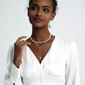 Export fashion new layered imitation pearl necklace stacked y-shaped pearl pendant clavicle chain adjustable easiest for match jewelry