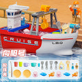 【rechargeable】water play fishing boat - "self-circulating + water spray + storage" - chili red
