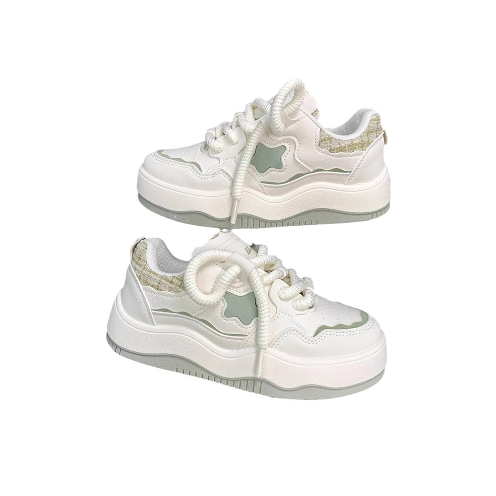K-style sports women's shoes new arrival2026 popular women's shoes ins trendy thick sole sneakers niche style american retrowhite shoes