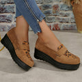 Exportnew arrival leopard print color matching thick soleflats women's retro mid-mouth plus size slip-on lazy loafers  supply