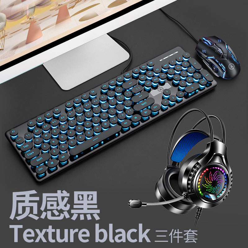 Silver sculpt v8 punk mechanical feel keyboard and mouse combo - illuminated gaming pc accessories - wholesale for amazon cross-border e-commerce
