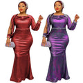 supply elegancepure color hot diamond long sleevesdress party birthday banquet silm evening dress women's big sale